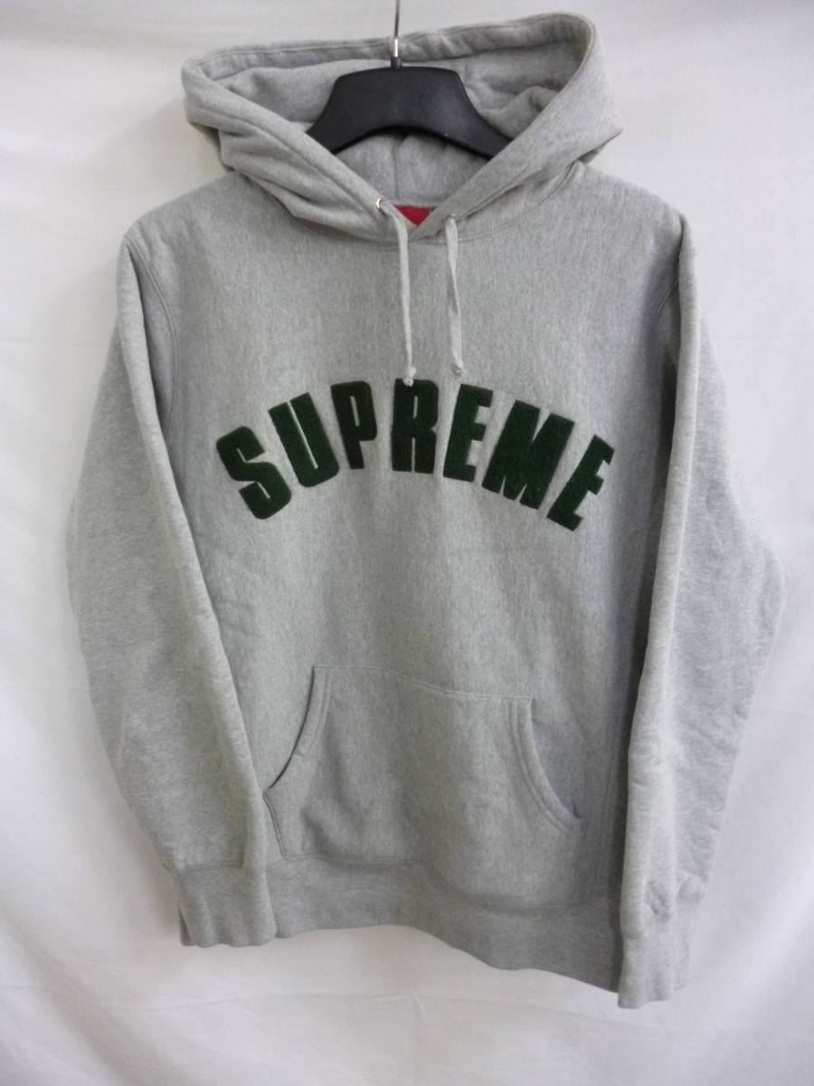 supreme Chenille Arc Logo Hooded ヘザーグレー