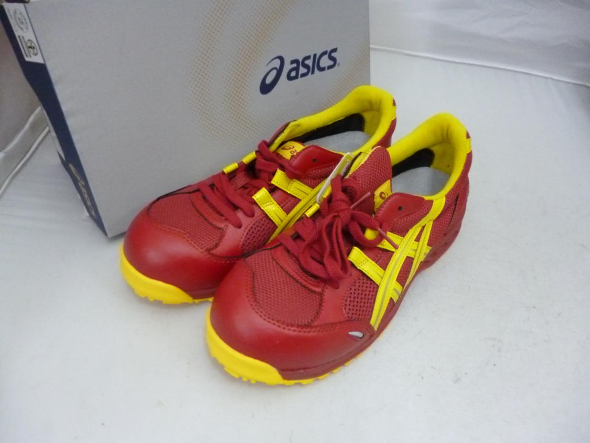 asics 赤 黄色セット 安全靴 ベルクロストラップ asics 赤 黄色セット
