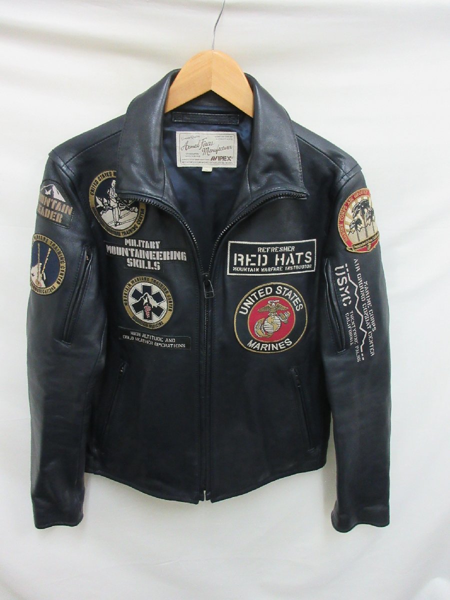 アビレックス AVIREX PATCHED RIDERS JACKET RED HATS シングル