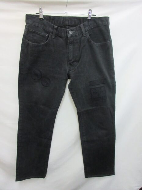 ナンバーナイン NUMBER NINE　PATCH BLACK DENIM PANTS ワッペン パッチ ブラック デニム パンツ GIVE期 ハート涙 レザーデニム