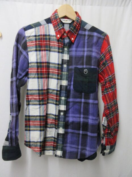 ア ベイシング エイプ APE 長袖チェックネルシャツ