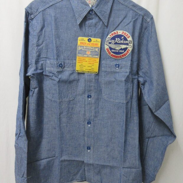 バズリクソンズ BUZZ RICKSON’S BLUE CHAMBRAY WORK SHIRT 30th ANNIVERSARY MODE買取しましたのイメージ